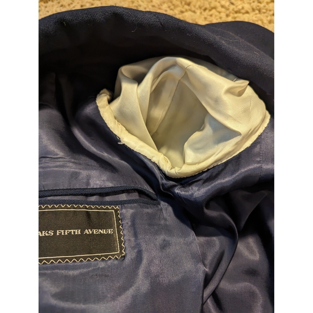 Mens Vintage Saks Fifth Avenue Wool Cashmere Blazer Size 42 Project Coat - Picture 10 of 10